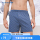 舒雅男士純棉親膚透氣印花阿羅褲家居短褲睡褲 中藍(lán)  2XL 