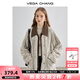 VEGA CHANG皮毛一體短外套女2025年秋冬新款寬松顯瘦高級(jí)感名媛風(fēng)毛絨大衣 常規(guī)版 S