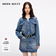 MISS SIXTY2025春季新款牛仔連衣裙女單排扣長袖假兩件設(shè)計(jì)萊賽爾 中藍(lán) XS