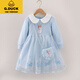 G.DUCKKIDS愛(ài)莎公主裙女童秋款?lèi)?ài)沙裙子新冰雪奇緣艾莎連衣裙子兒童生日禮服 淺藍色囎包包 110 建議身高100-110cm年齡4-5