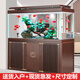 江彩江彩魚(yú)缸客廳2025新款中大型底濾新中式超白辦公室龍魚(yú)缸水族箱 長(cháng)80x寬40x缸高75x總高156cm