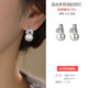 老廟S925純銀葉子珍珠耳扣女氣質(zhì)時(shí)尚百搭耳圈清新小眾設(shè)計(jì)耳環(huán)感 S925純銀葉子珍珠耳扣