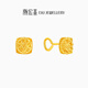 潮宏基足金5G黃金耳釘女生日禮物計(jì)價(jià) 至簡(jiǎn)方糖 EEG30003374 約2.8g