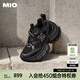 MIO[張予曦同款]米奧微翹圓頭復(fù)古做舊高跟老爹鞋厚底男女休閑鞋 黑色-女款 36