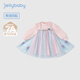 JELLYBABY[7A抗菌]女童春連衣裙寶寶公主紗裙女孩洋氣春裝2026新款兒童裙子 粉藍 120