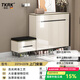 TKRK德國品牌輕奢巖板烤漆鞋柜門口入戶柜換鞋凳坐凳一體家用鞋架儲物 120CM/巖板臺面/5層儲物+60鞋凳