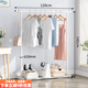 摩瑞迪簡(jiǎn)易衣帽架落地折疊陽臺(tái)單桿曬衣服架子家用臥室晾衣桿掛衣架神器 120寬-白色【普通款】