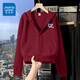 真維斯（Jeanswest）短款外套女春秋2026年新款連帽開(kāi)衫拉鏈衛衣女小個(gè)子運動(dòng)大碼上衣 酒紅 藍色雙星_K XL