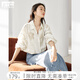 對白輕國風原創(chuàng)印花長袖襯衫女2025秋季新款氣質(zhì)優(yōu)雅獨特漂亮上衣 剪影花 XL