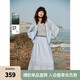 ELLE清新藍(lán)寬松休閑短外套女2025夏季新款萊賽爾天絲獨(dú)特小眾上衣 藍(lán)色 M
