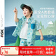 ASK JUNIOR男童套裝25夏新品時(shí)尚卡通滿印休閑兒童短袖襯衫短褲小童兩件套