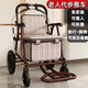 立道老年人推車(chē)可推可坐免安裝助力行走器代步手推車(chē)出門(mén)方便小車(chē)神器 【免安裝-加大加寬】棕色大輪款-可折疊助行推車(chē)Z6