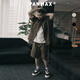 PANMAX大碼潮牌男裝25夏新款兩件套復古做舊短袖襯衫休閑短褲套裝襯衫男 迷幻咖 5XL