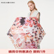 瑪麗亞·古琦（MARJA KURKI）太陽(yáng)傘防紫外線 彩膠晴雨傘輕便防曬遮陽(yáng)傘印花三折傘 粉色