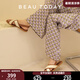 BEAUTODAY【小冉同款】羅馬涼鞋女款2025新款夏季外穿百搭真皮涼鞋平底女鞋 復(fù)古棕（不可水洗） 39