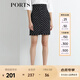 PORTS寶姿  新品商場(chǎng)同款女裝條紋高腰半身裙通勤顯瘦SN8S007HFD014 黑色 M (6)