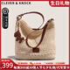 CLEVER KNOCK品牌CK包包女款2025年度假編織托特包時(shí)尚沙灘包情人節(jié)七夕禮物 米白色【奢侈禮盒包裝】