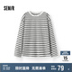 森馬（Semir）[商場同款]長袖T恤女基礎(chǔ)款圓領(lǐng)2025春oversize純棉101125101008