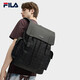 FILA 斐樂(lè )【黑武士】男士背包2025復古時(shí)尚翻蓋雙肩包電腦包書(shū)包黑色