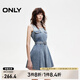 ONLY2025春季新款無袖U領(lǐng)漸變百褶短裙牛仔裙連衣裙女|125142033 J33復(fù)古350牛仔洗水 L