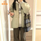 派吉鯊菱格棒球棉服外套女2025新款寬松加厚冬季棉襖夾棉學(xué)院風(fēng)棉衣 豆綠色  S