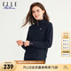 ELLE ACTIVE高級感半拉鏈立領(lǐng)衛(wèi)衣女士百搭彈力運動舒適套頭衫經(jīng)典針織衛(wèi)衣 藏青色 M