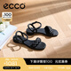 愛步（ECCO）涼鞋女 夏季方頭一字帶通勤休閑百搭粗跟涼鞋 雕塑233803 黑色23380301001 37