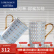 Lomonosov俄皇【新婚禮物】高檔馬克杯水杯情侶對杯骨瓷高顏值瓷器STAR系列 藍(lán)色馬克杯 AB款對杯