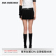 ANN ANDELMAN【明星同款】官方直營純色設(shè)計(jì)感a字短裙半身裙松緊腰百褶裙女夏 黑色 S