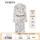 PORTS寶姿春夏新品女裝長袖長連衣裙LM8D192MPT018 米白色印花 L (8)