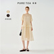 茶·愫【靜奢千金】puretea茶愫圓領(lǐng)蕾絲燈籠袖繡花荷葉邊連衣裙25夏新 米白 M