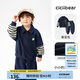 齊齊熊（ciciibear）【2025春裝新品】寶寶春秋款套裝男童運(yùn)動(dòng)衛(wèi)衣兒童洋氣上衣 幕藍(lán)色 100