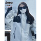 JEEP SPIRIT吉普沖鋒衣三合一男女士外套男情侶夾克衣服男裝登山滑雪服 象牙白-單沖（JP01） M （120-135斤）