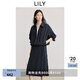 LILY2025春新款法式重工荷葉邊寬松休閑易打理百搭通勤夾克外套女 411藏青 L