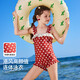 ASK JUNIOR兒童防曬泳裝夏女大童港風(fēng)連體式泳衣青少年海邊度假風(fēng) 160 