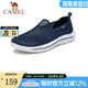 駱駝（CAMEL）健步鞋男士網(wǎng)面透氣鏤空簡約軟底運動休閑鞋 深藍 42
