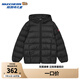 Skechers斯凱奇小暖寶羽絨服男女童輕薄秋冬季新款兒童連帽外套L424K061 碳黑/0018 160 cm