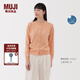 無印良品（MUJI）女式 防紫外線強捻圓領(lǐng)開衫POLO針織衫 女裝上衣外套春季硬核防曬 粉紅色 L (165/88A)