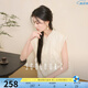 三彩【素影微瀾】2025夏季新款新中式歐根紗繡花小衫上衣寬松C 米白色 M 160/84A