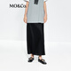 MO&Co.【C+系列】半身裙2025夏新品涼感三醋酸光感高腰魚尾裙MBE2SKT010 黑色 S