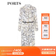 PORTS寶姿春夏新品女裝長袖長連衣裙LM8D192MPT018 米白色印花 L (8)