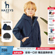 哈吉斯（HAZZYS）品牌童裝男女童可拆卸棉服高拉鏈防風(fēng)一衣兩穿可拆卸棉服 深灰藍(lán) 130