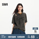 森馬（Semir）短袖T恤女中長款做舊oversize夏2025蝴蝶結(jié)破洞衣服109325100036