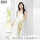 對白復古U領(lǐng)無袖針織連衣裙女2025秋季新款垂感百搭顯瘦背心長裙 米杏色 S