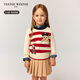 Teenie Weenie Kids小熊童裝25年新款秋冬男女寶寶可愛(ài)條紋套頭毛衣 紅色 100 cm