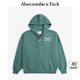 ABERCROMBIE & FITCH女裝24春秋款經(jīng)典LOGO抓絨拉鏈開(kāi)襟衛(wèi)衣外套KI152-4128 橄欖綠 L 165/104A