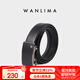 萬里馬（wanlima）新款皮帶牛皮腰帶男士韓版潮流真皮商務輕人褲腰帶送父親節(jié)禮物 商務款黑色-納帕紋 125cm