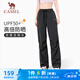 駱駝（CAMEL）防曬傘兵休閑長(zhǎng)褲女寬松顯瘦直筒運(yùn)動(dòng)褲 Y25BA4L0032 幻影黑 L