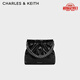 CHARLES&KEITH鏈條單肩腋下托特包流浪包包女包女友生日禮物CK2-20671559 Noir黑色 M