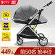 酷貝樂（coballe）嬰兒車0-3歲用折疊可坐可躺減震遛娃神器輕便溜娃新生兒寶寶推車 星空灰(輕巧便攜+全罩遮陽)
